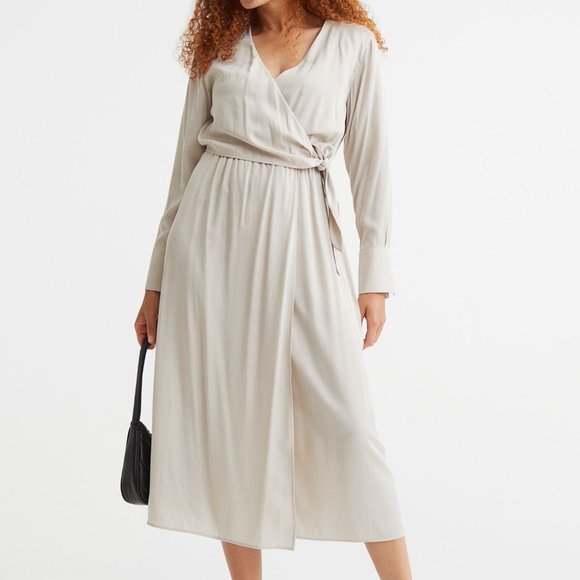 H&M Dresses & Skirts - 🐣NWT H&M MAMA Nursing Wrap-front Maternity Dress SIZE S